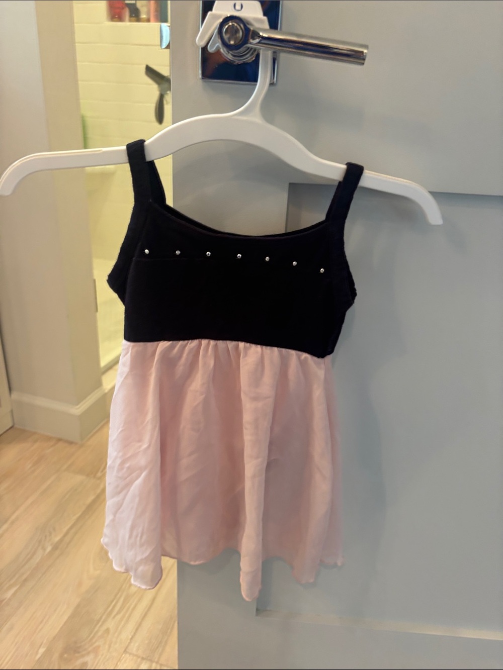 Danskin Black and Light Pink Girls Ballet Tank Dress
